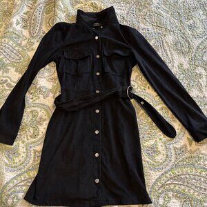 Black Bershka Button-Up Dress